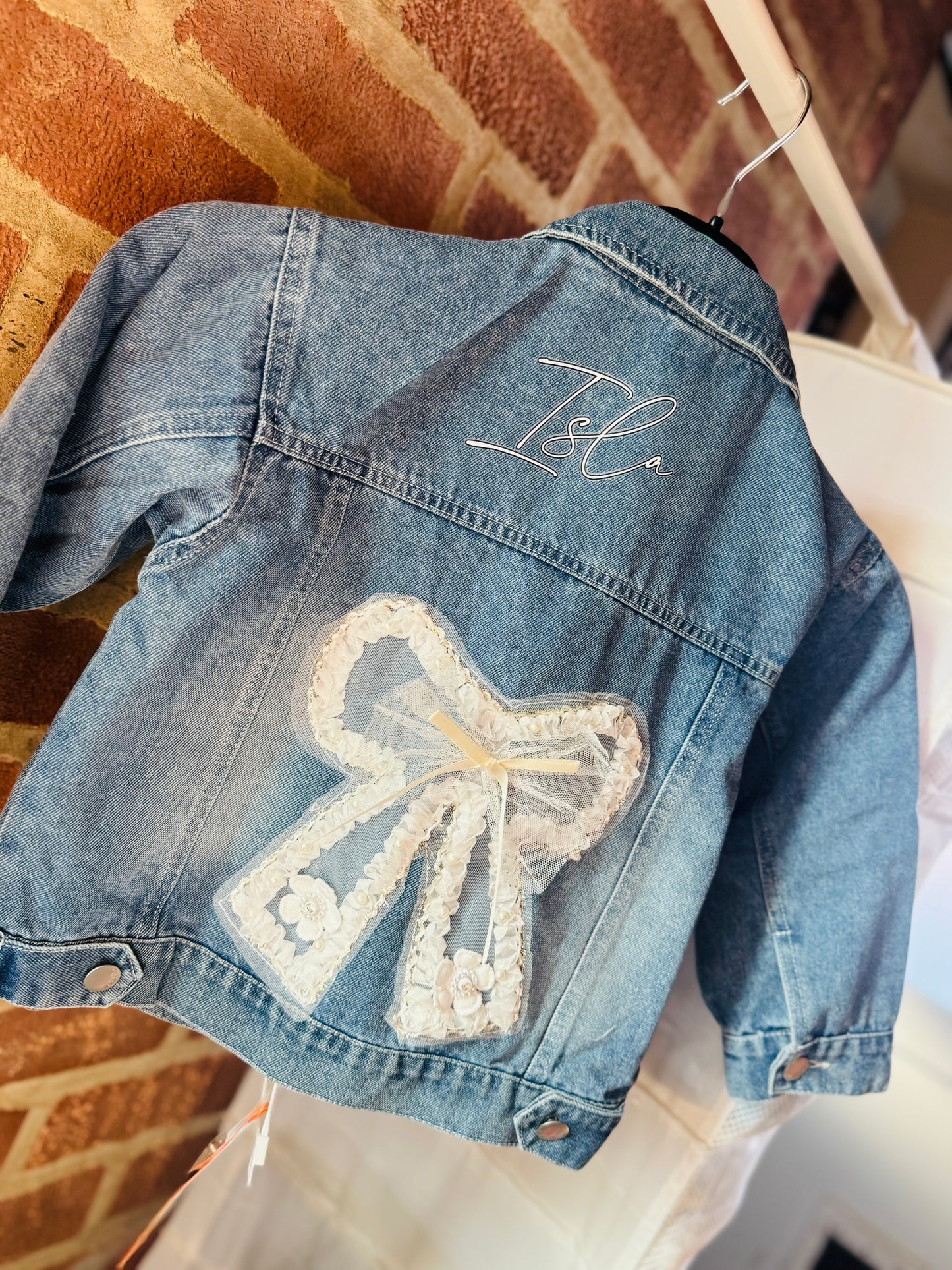 BOW DENIM JACKET~ PERSONALISED