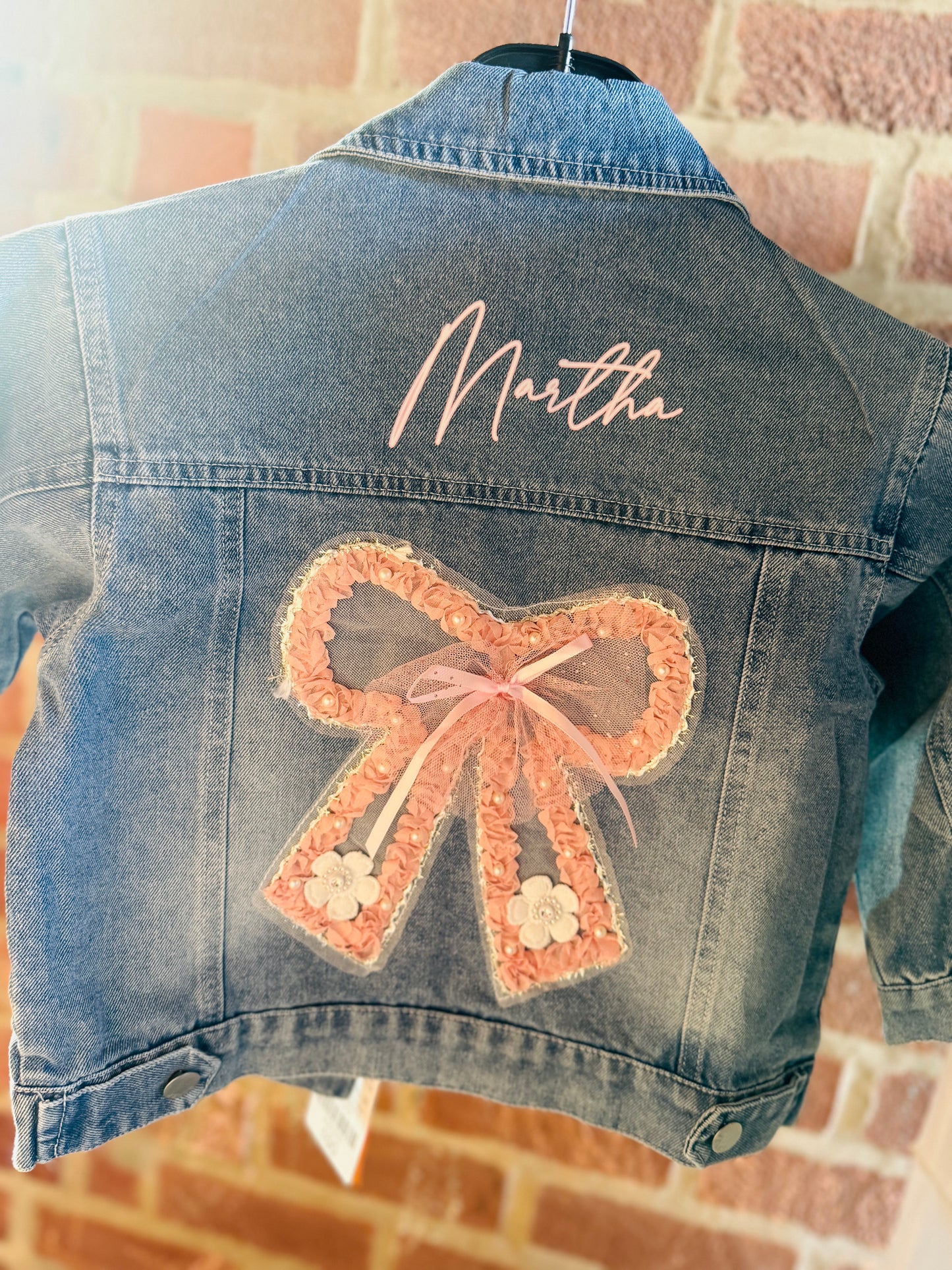 BOW DENIM JACKET~ PERSONALISED