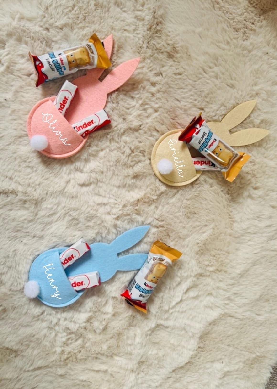 PERSONALISED FELT BUNNY CHOCOLATE