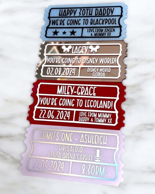 PERSONALISED ACRYLIC CUSTOM TICKETS