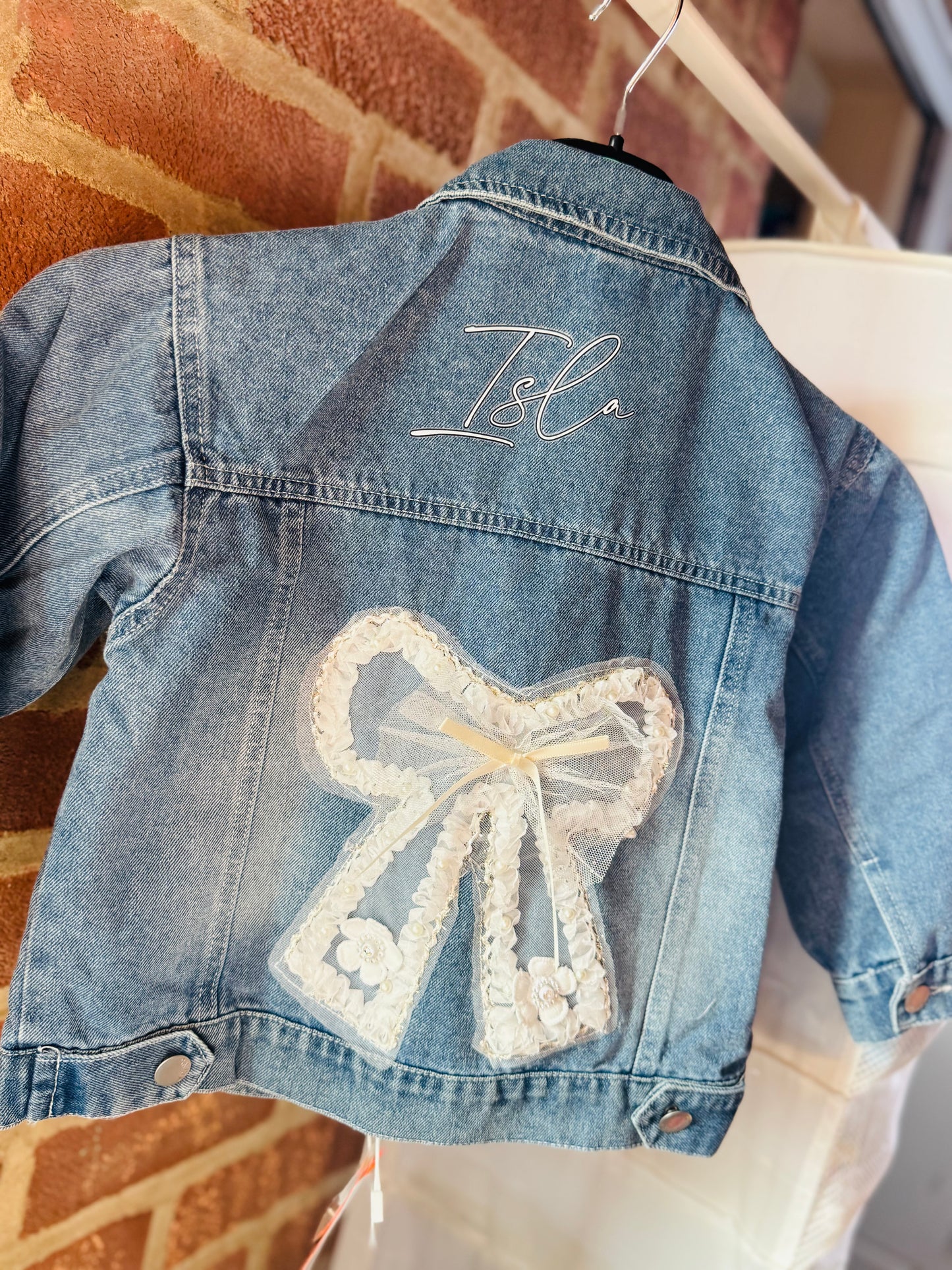 BOW DENIM JACKET~ PERSONALISED
