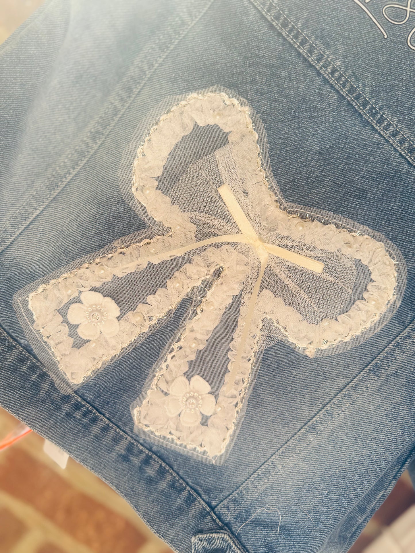BOW DENIM JACKET~ PERSONALISED