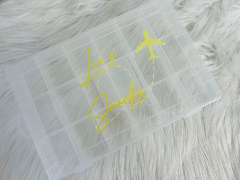 YELLOW PERSONALISE TRAVEL AIRPLANE SNACK BOXES