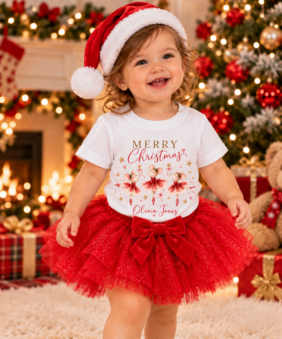 FAIRY MOUSE PERSONALISED CHRISTMAS T-SHIRT