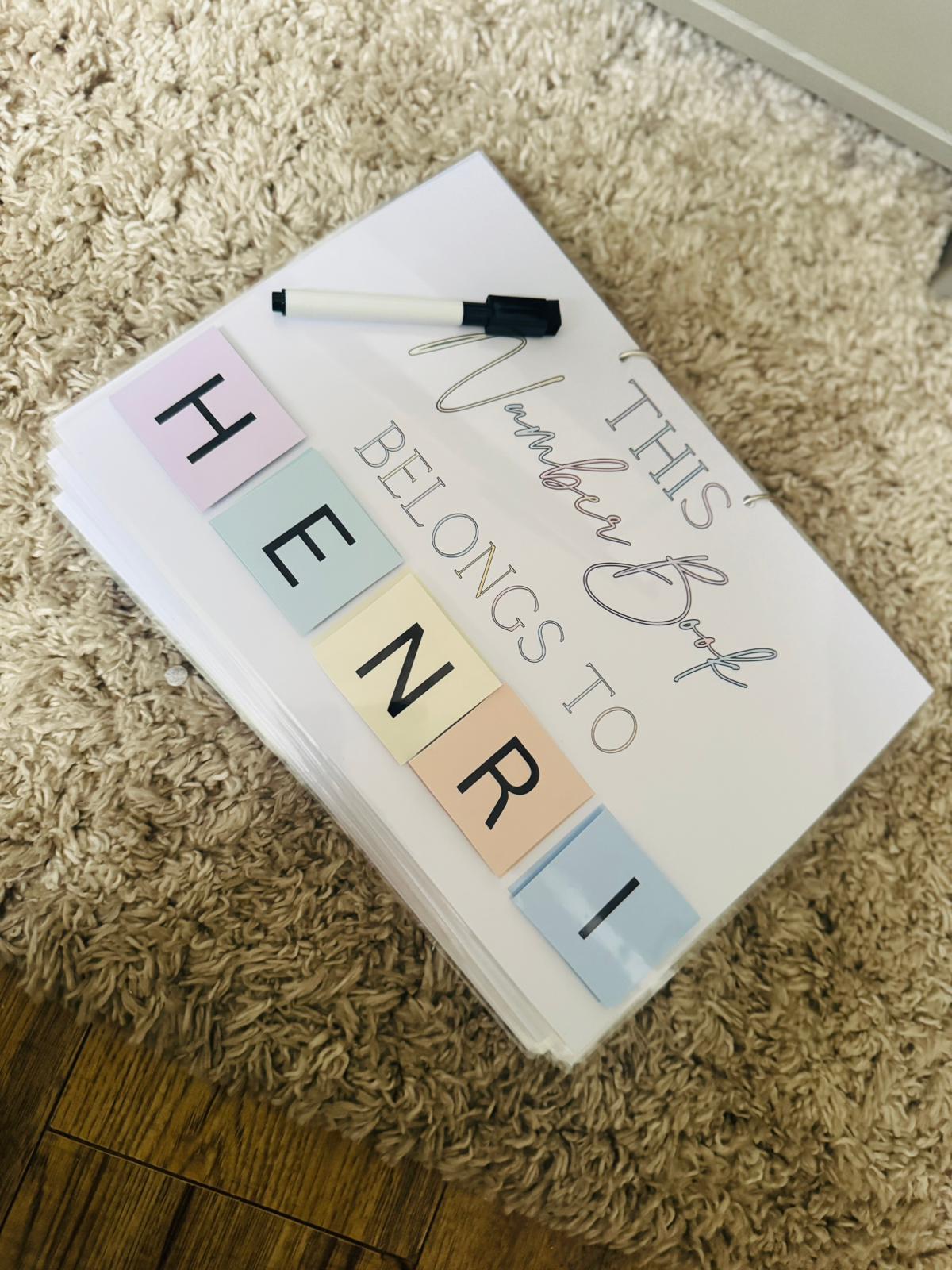 PERSONALISED NUMBER BOOK 1-100 MATCH AND TRACE