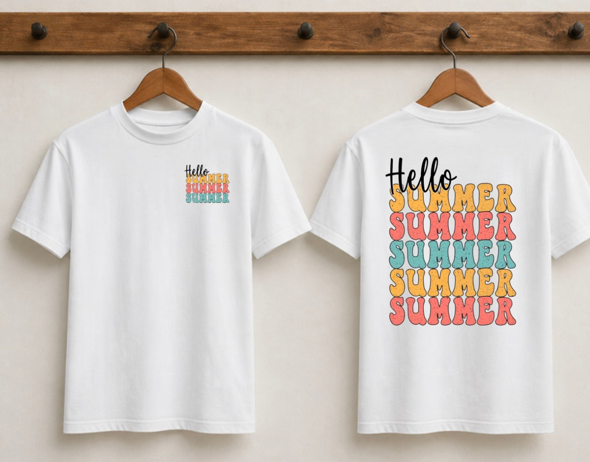Hello summer white Tshirt