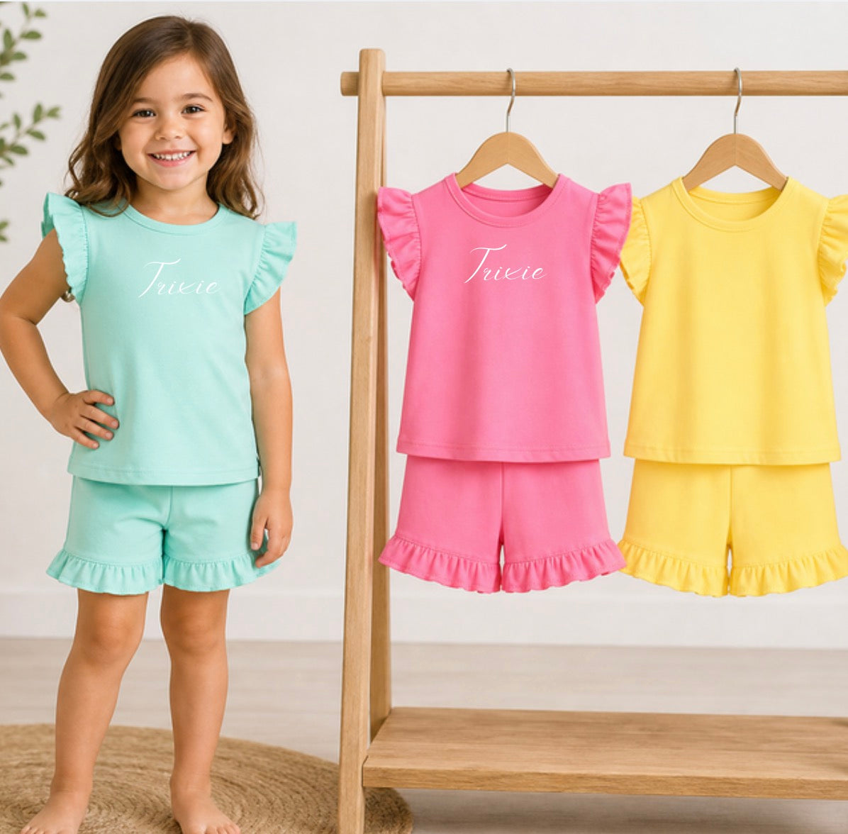 PERSONALISED FRILL SHORT SETS