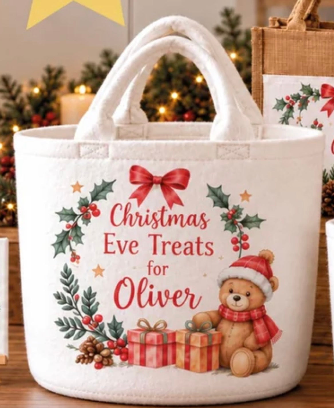 CHRISTMAS EVE TREATS PERSONALISED BASKET