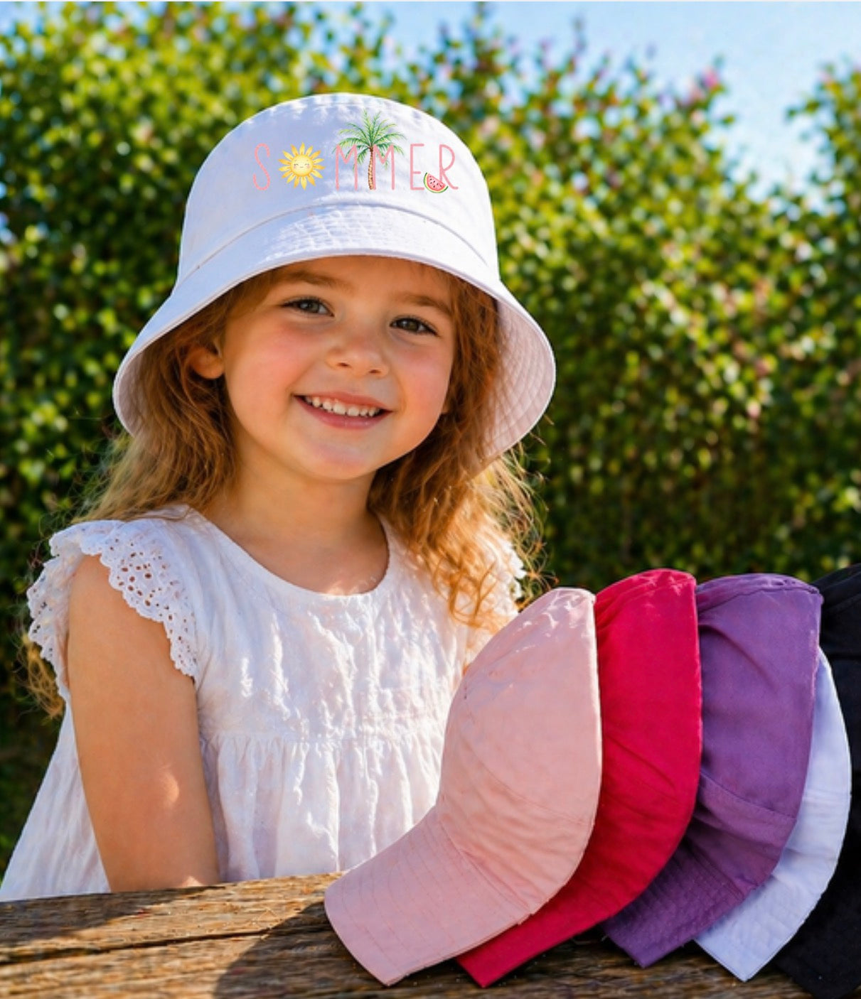SUMMER THEME BUCKET HAT PINK