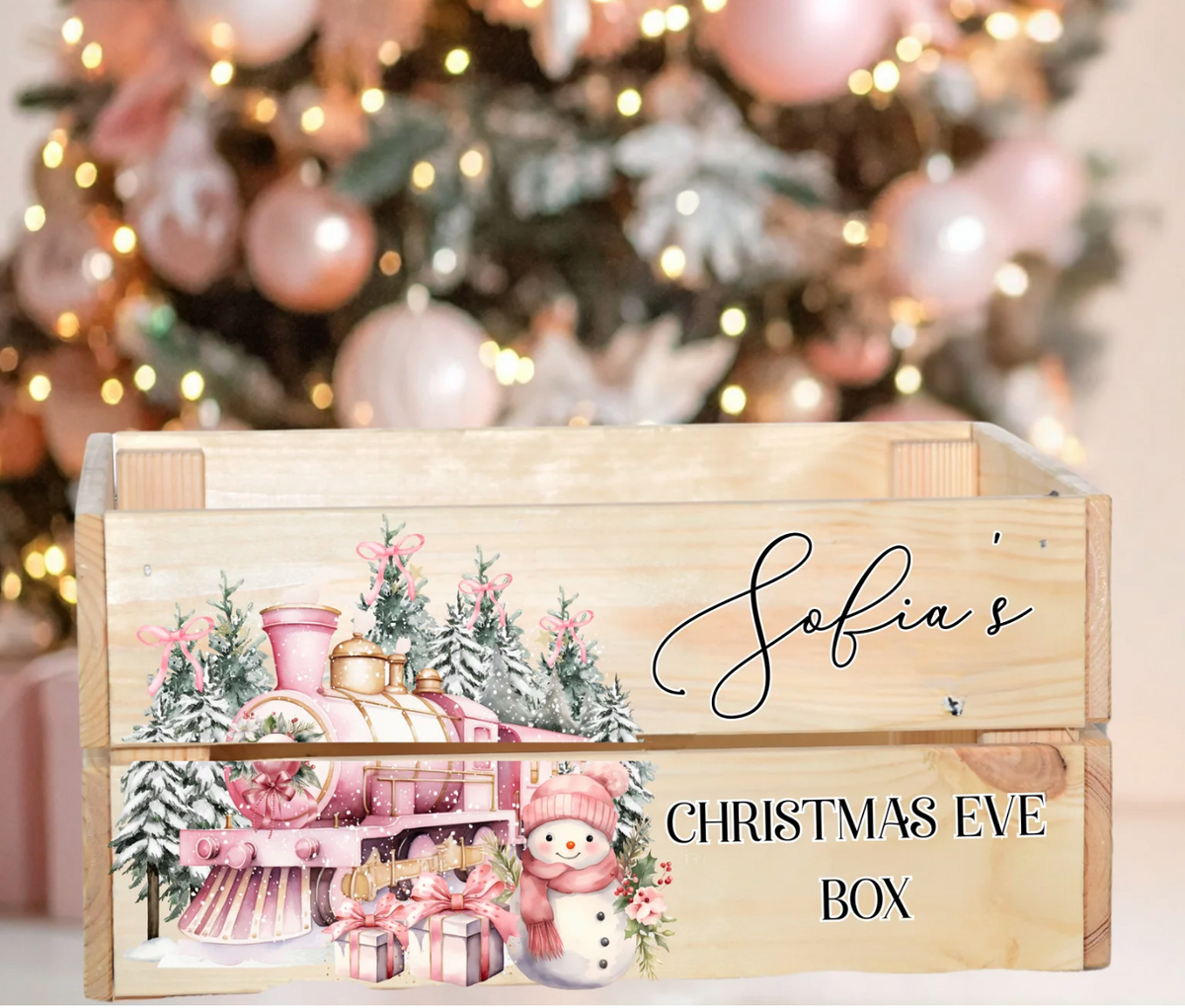 PINK EXPRESS TRAIN CHRISTMAS EVE CRATE