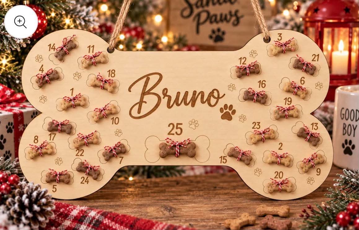 Personalised bone shaped advent calendar