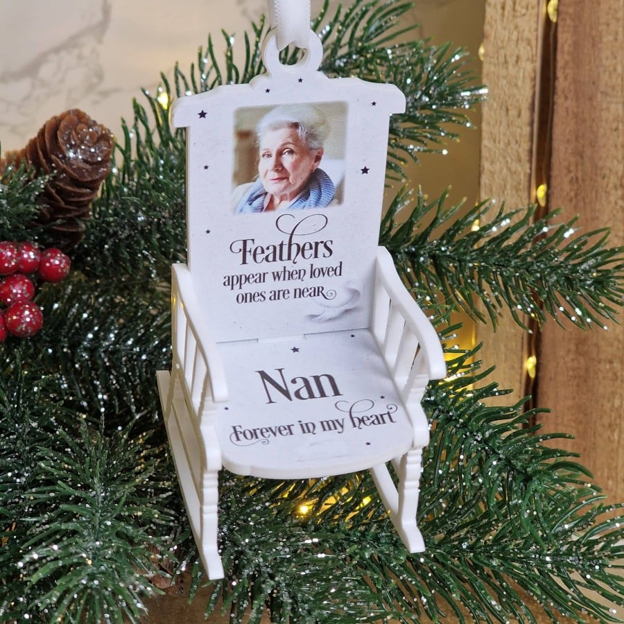 FEATHERS APPEAR WHEN LOVED ONES ARE NEAR ROCKING CHAIR