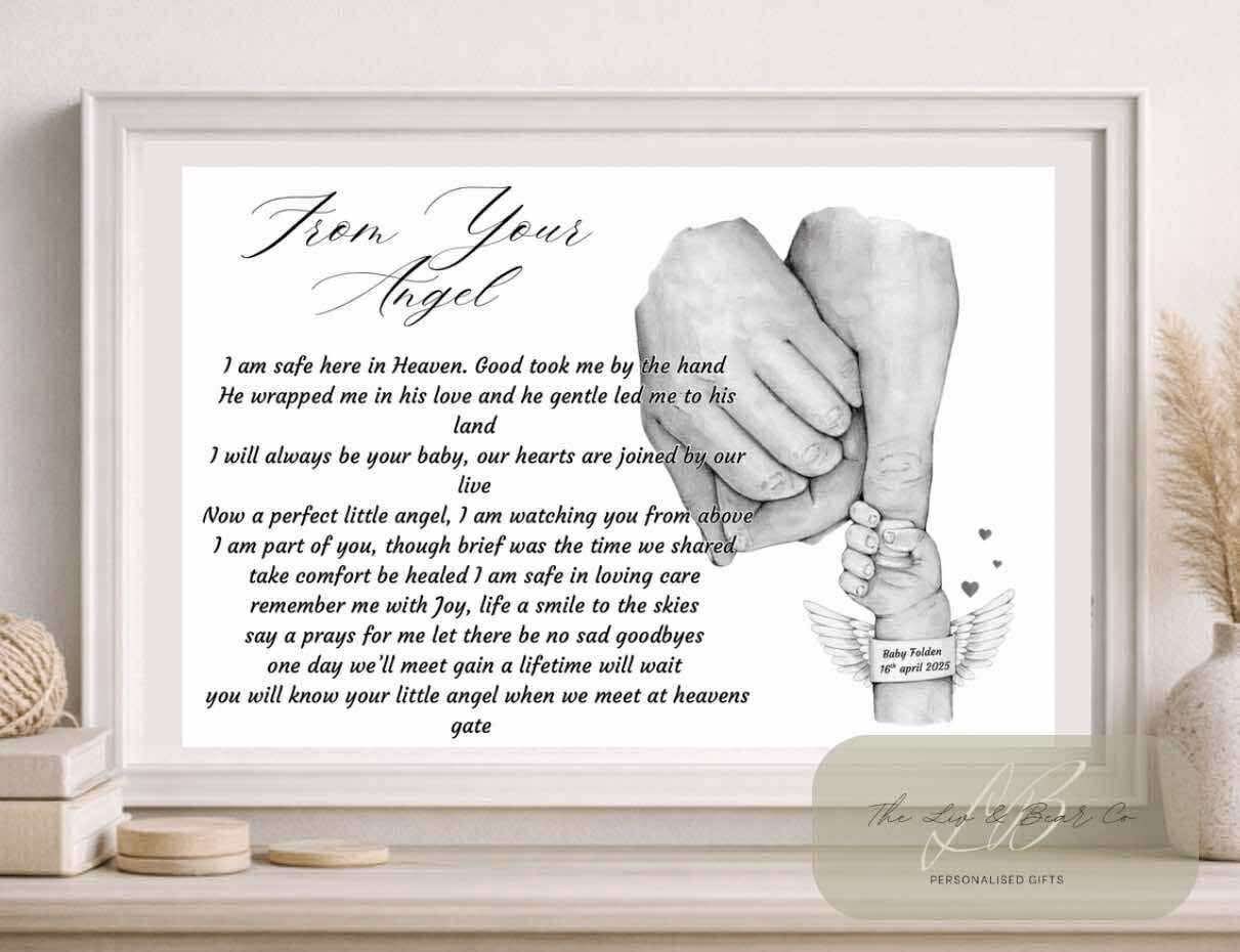 Personalised from your angel, angel mum print