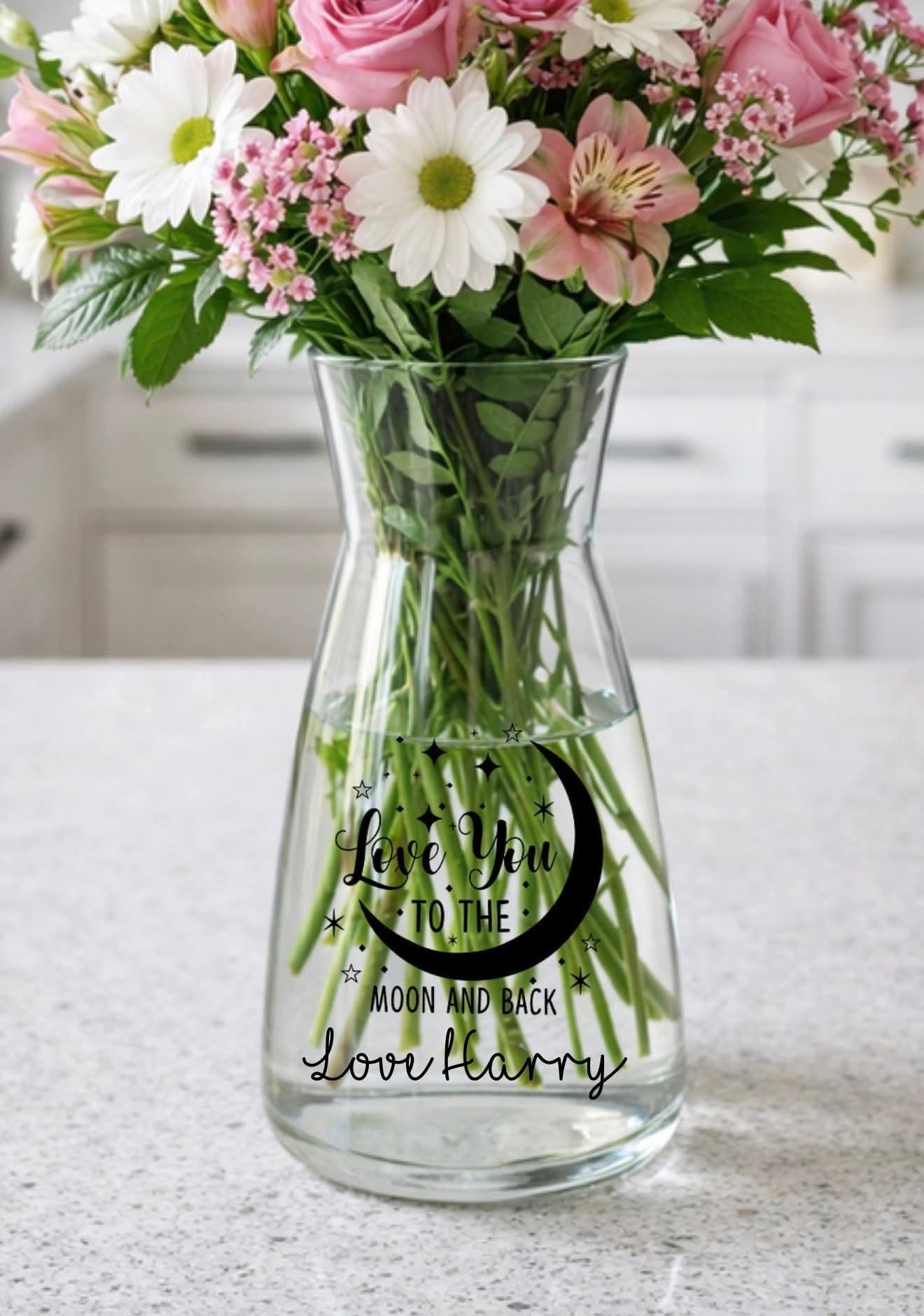 LOVE YOU TO THE MOOON AND BACK PERSONALISED VASE