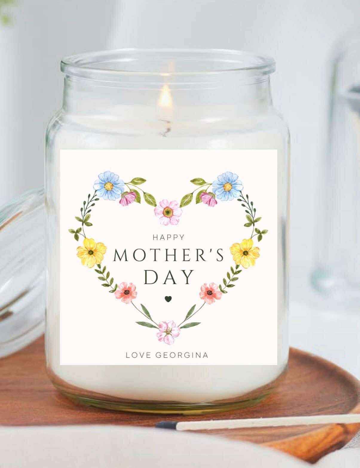 FLORAL DESIGN HAPPY MOTHERS DAY CANDLE