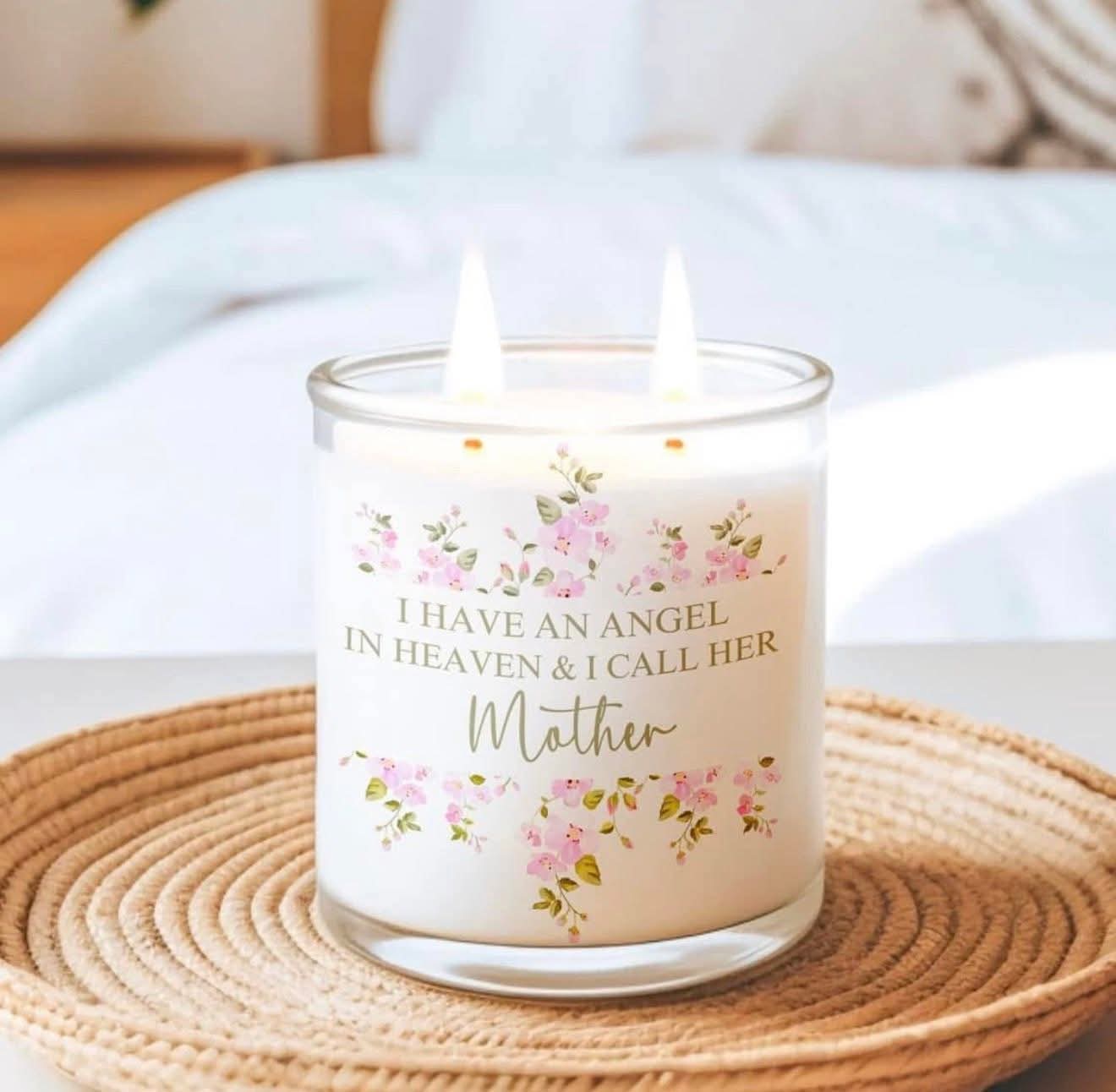 PERSONALISED ANGEL IN HEAVEN CANDLE#