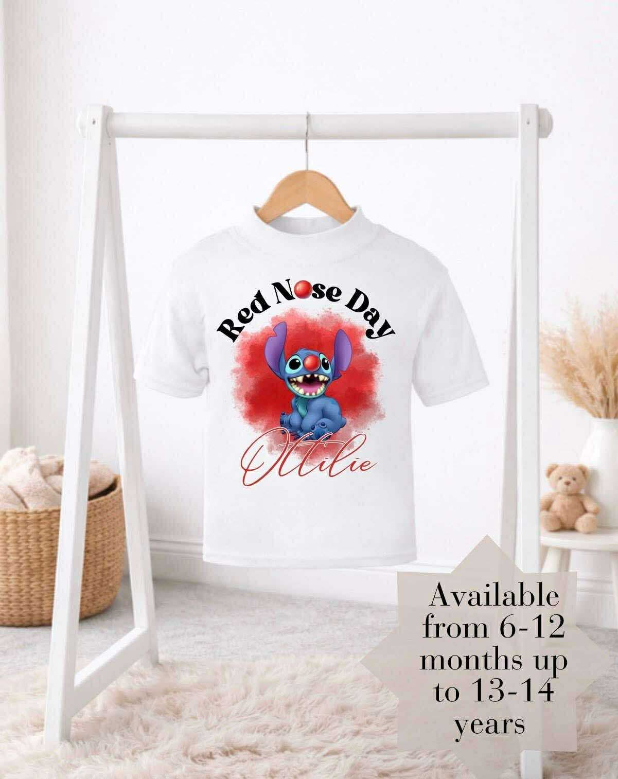 Character personalised Red Nose Day T-shirts