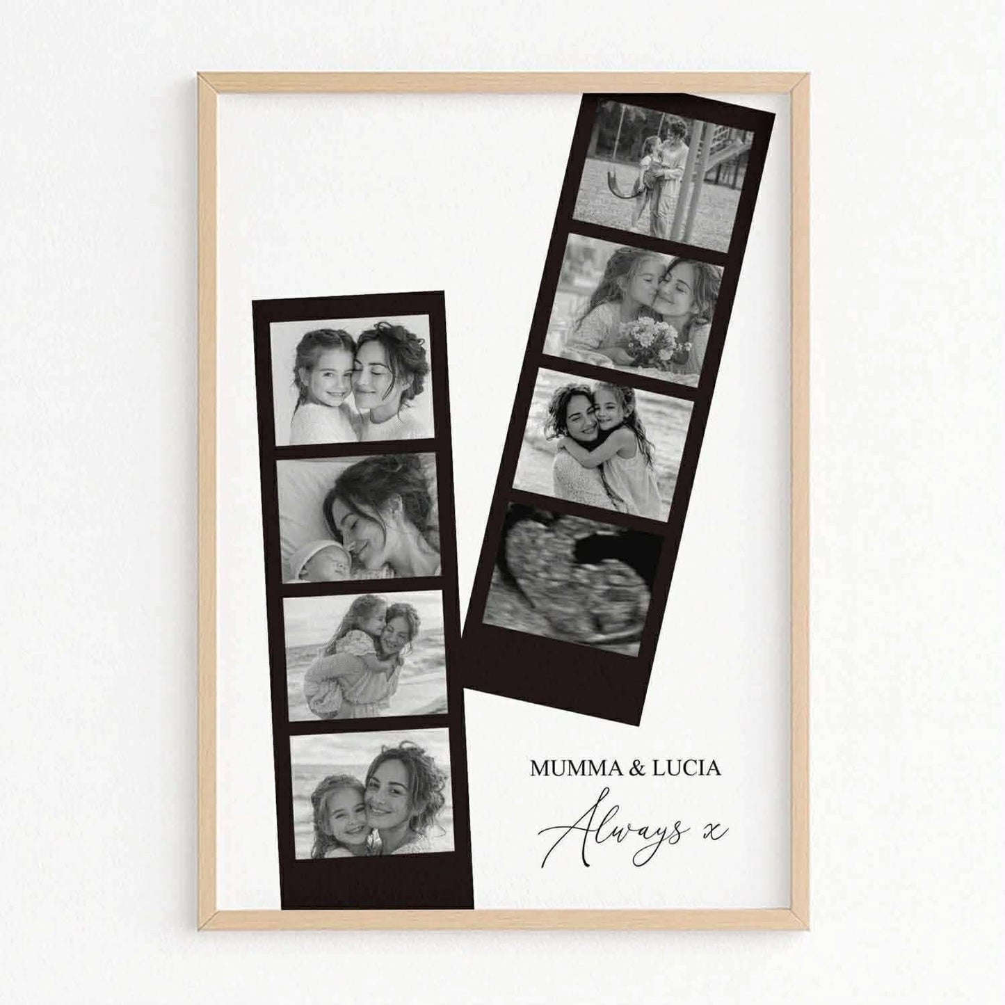 This digital A4 filmstrip Polaroid style print