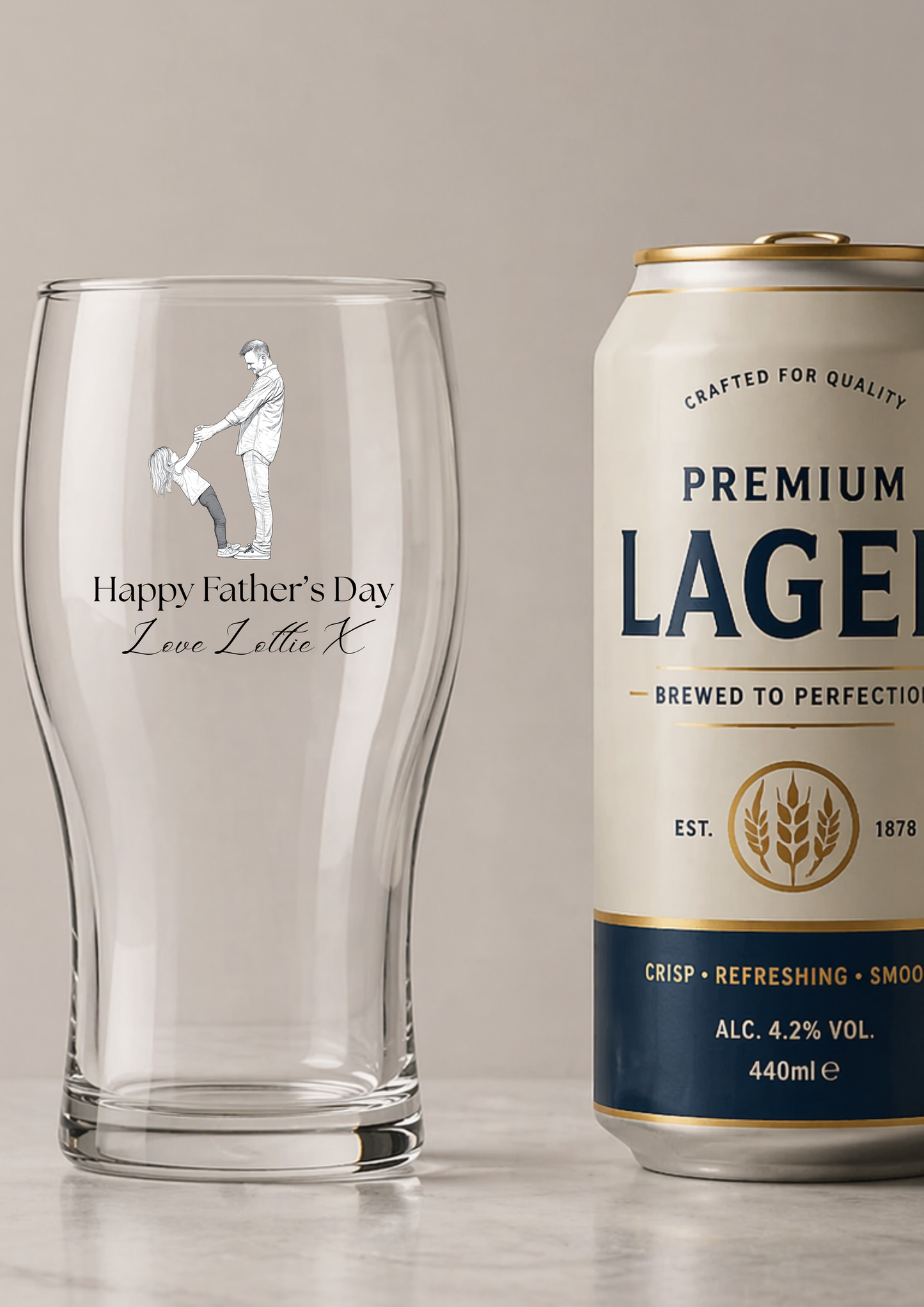 BLACK OUTLINE PHOTO PERSONALISED PINT GLASS