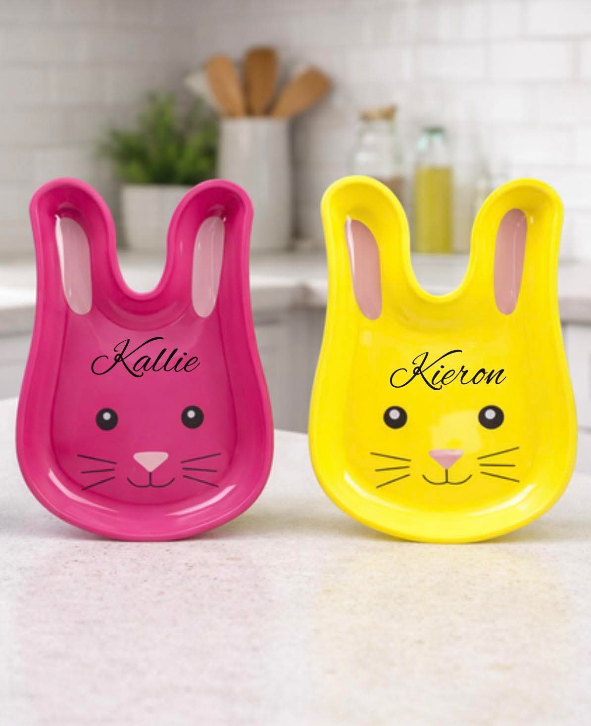 Personalised bunny shaped plate