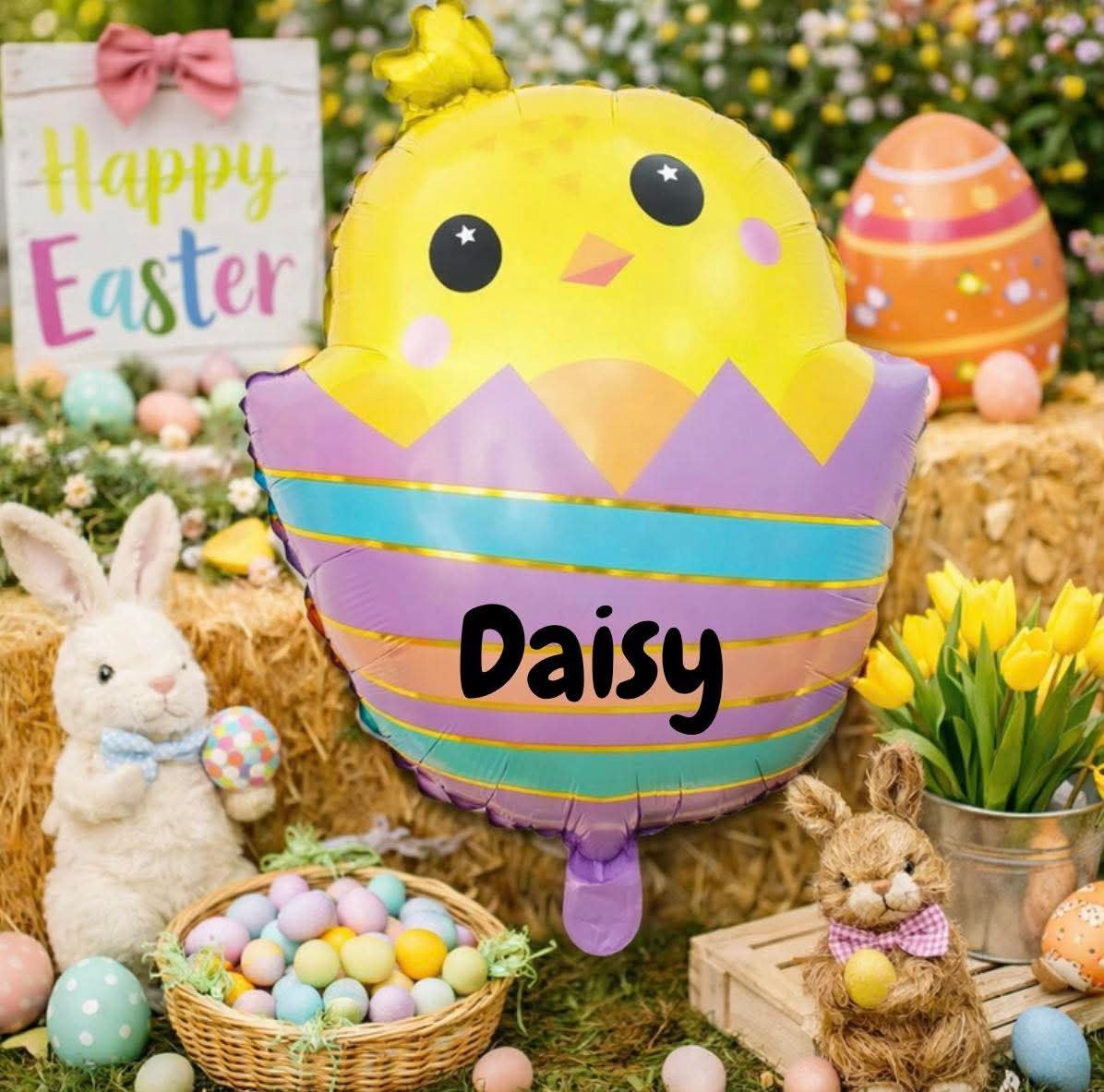 Personalised chick blow up balloon