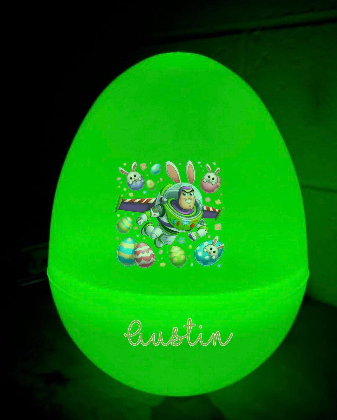 Glow in the dark story toy personalised eggg