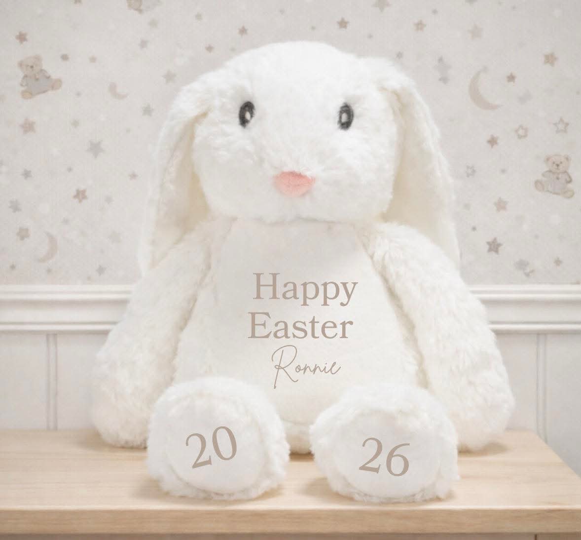 White happy Easter bunny