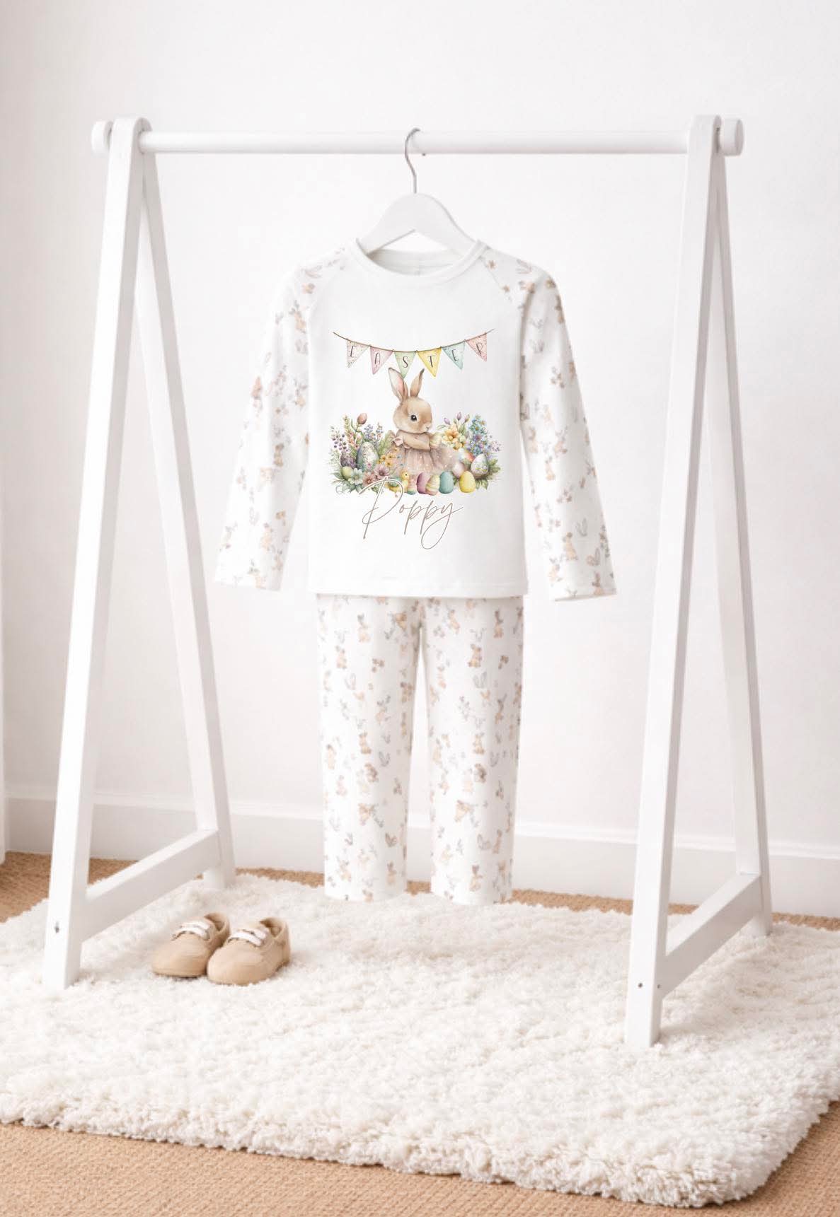 Baby bunny dress personalised Easter pjs