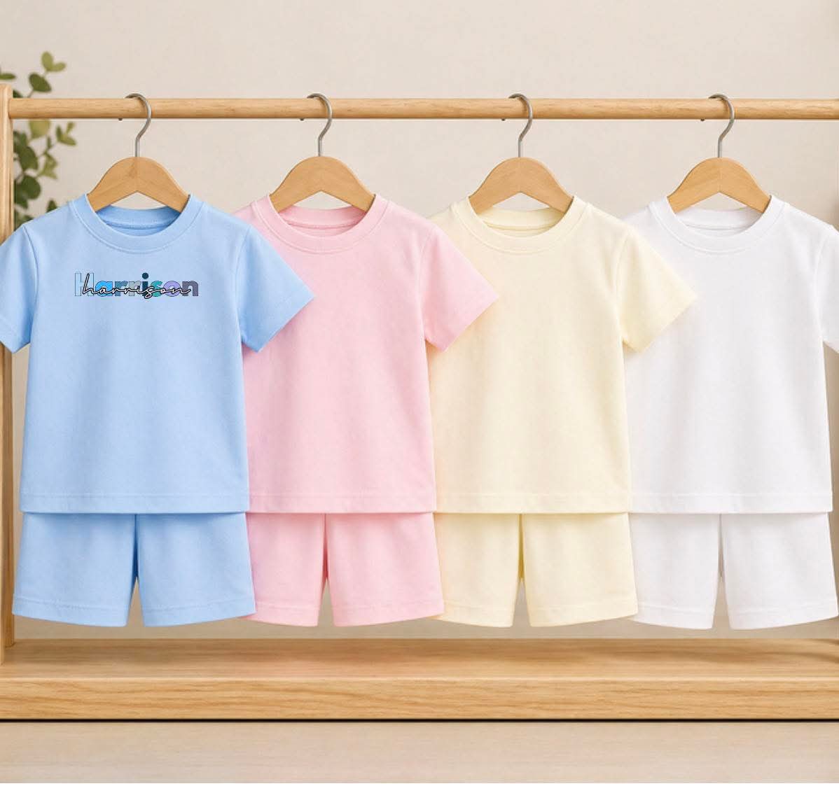 BLUE TONE PERSONALISED NAME SHORT SET