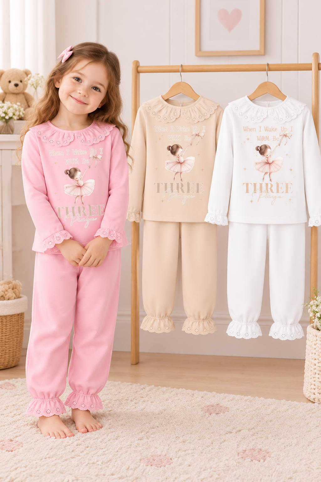 WHEN I WAKE UP BOWRINA FRILL PJS