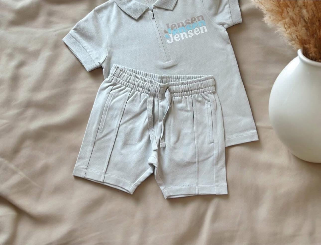 ZIP POLO T-SHIRT AND SHORT SET