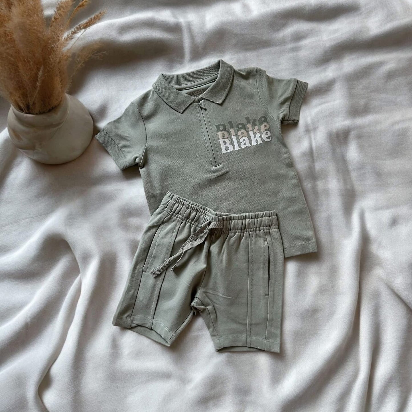 ZIP POLO T-SHIRT AND SHORT SET