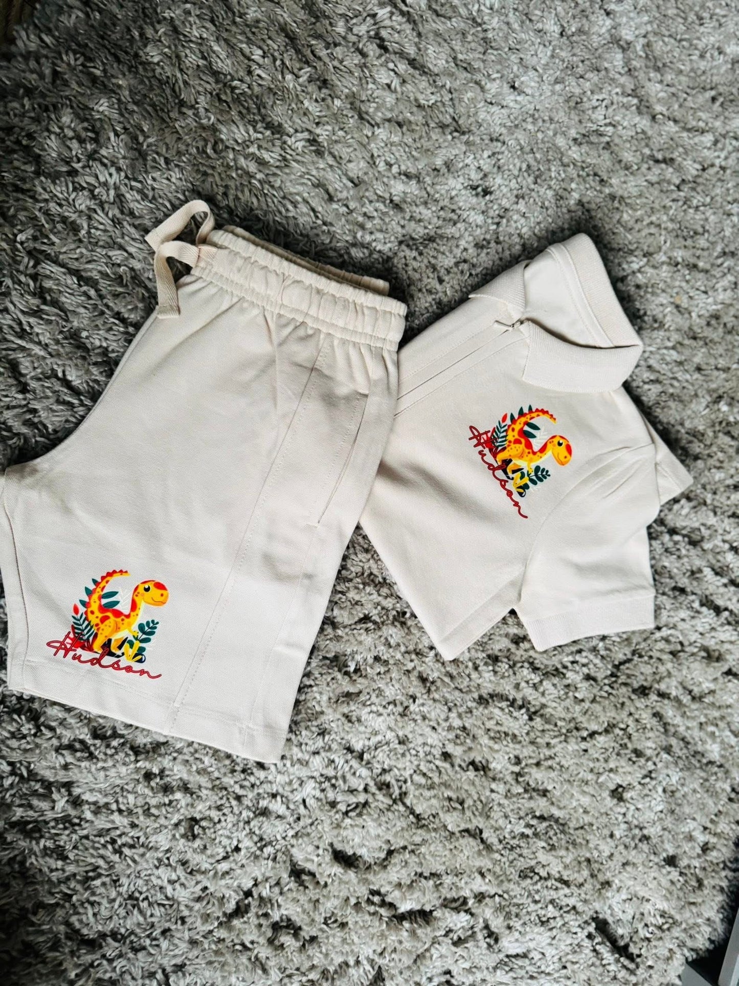 ZIP POLO T-SHIRT AND SHORT SET