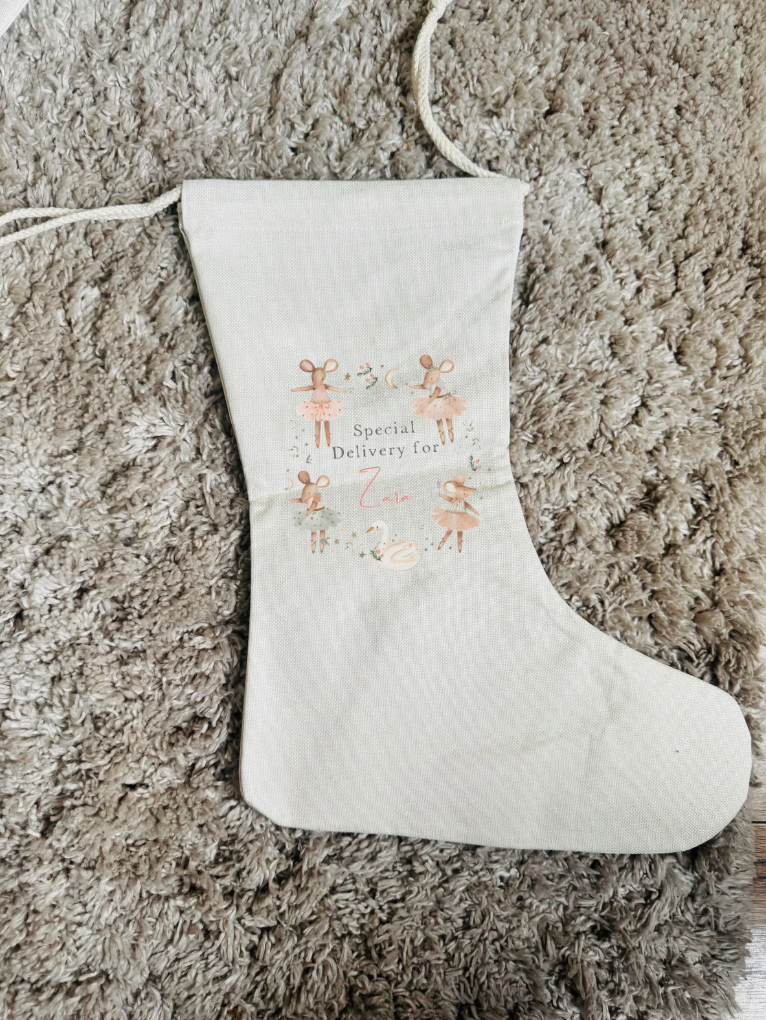FLORAL BALLERINA MOUSE PERSONALISED STOCKING