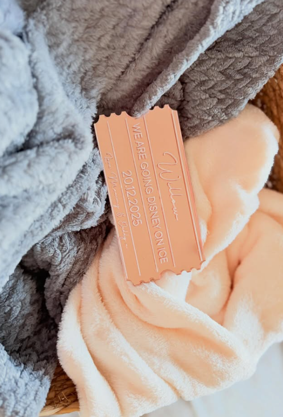 Personalised acrylic ticket