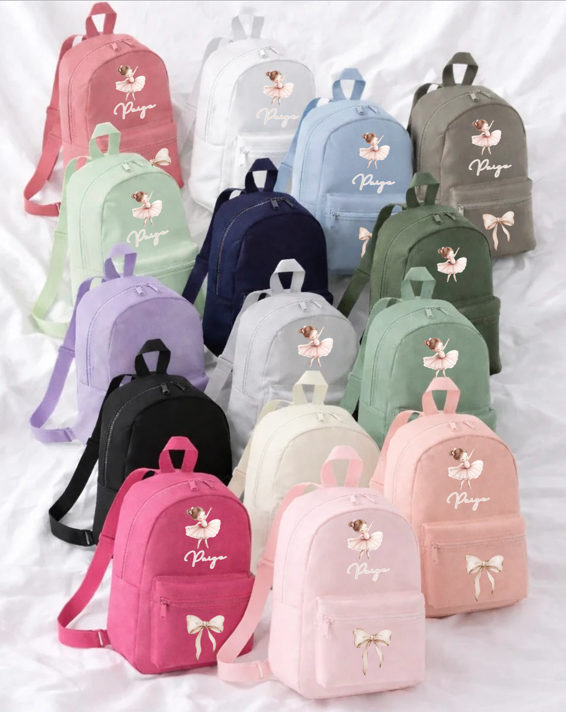 BOWRINA PERSDONALISED BALLERINA BOW BACPACK