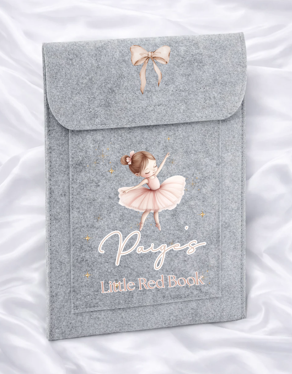 BOWRINA PERSONALSIED BALLERINA BOW RED BOOK FOLDER