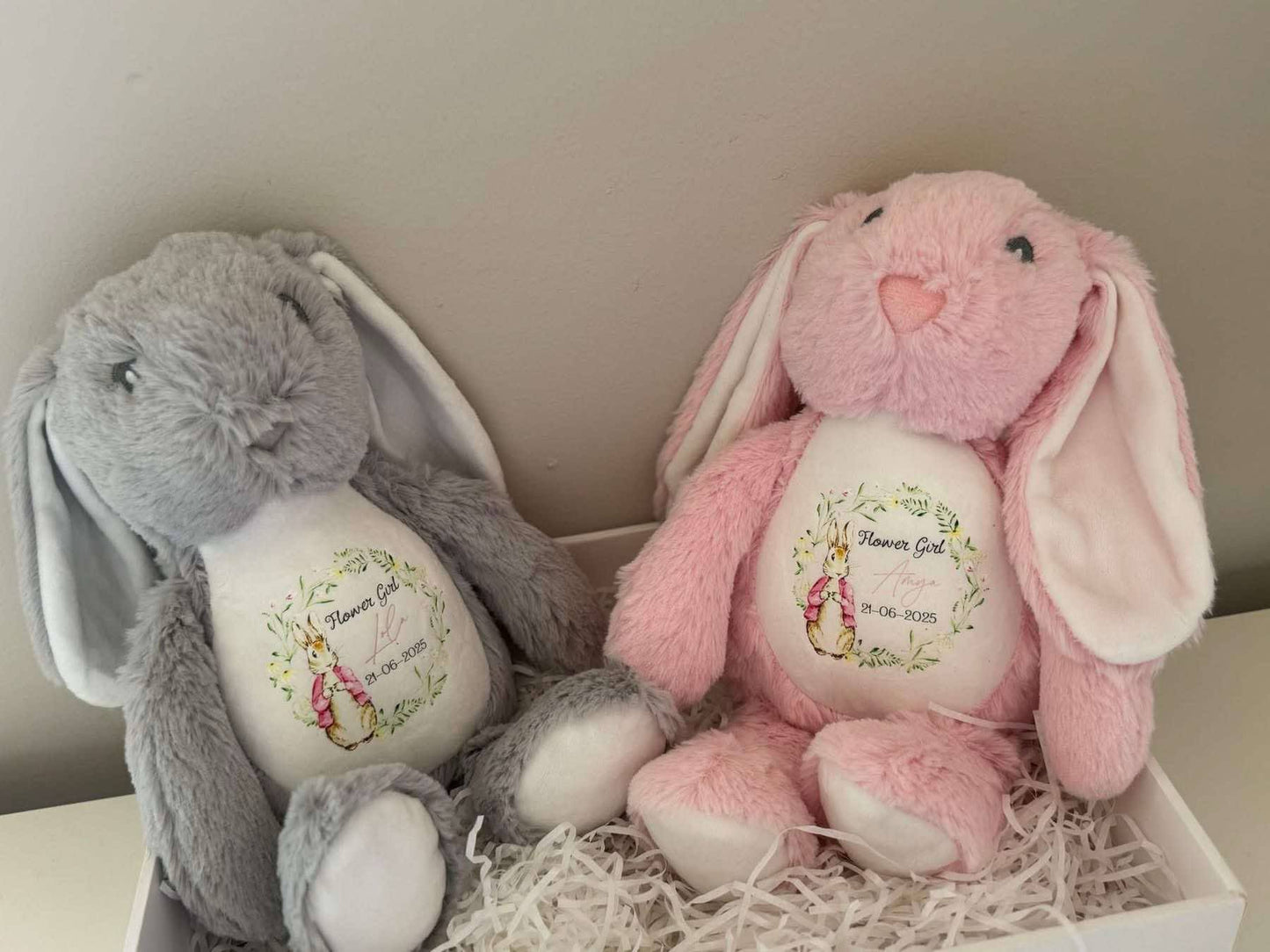 Personalised floral flower girl teddys