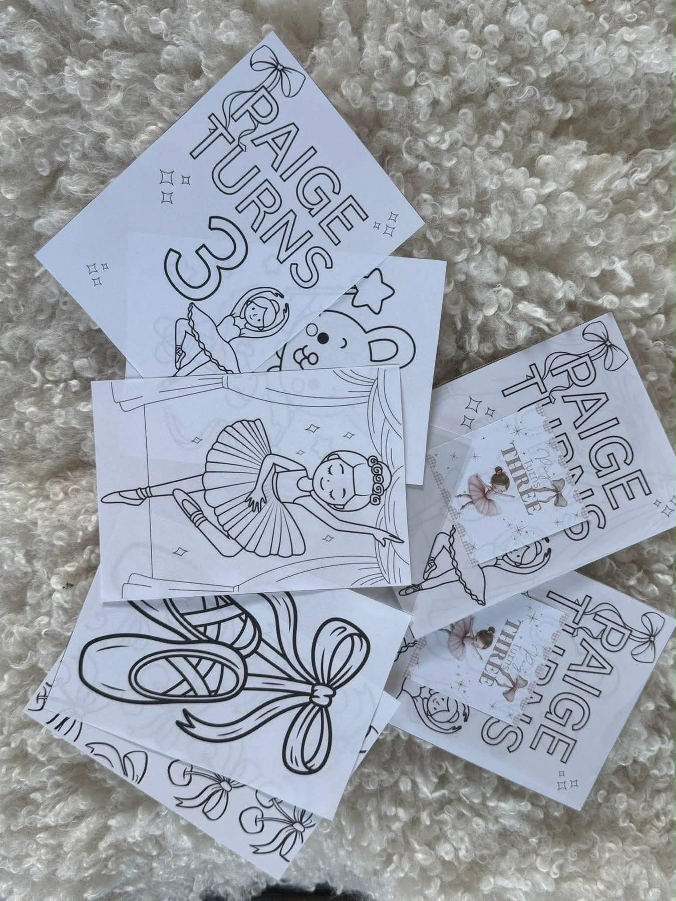 A6 PRICNESS BALLERINA BIRTHDAY COLOURING PACKS