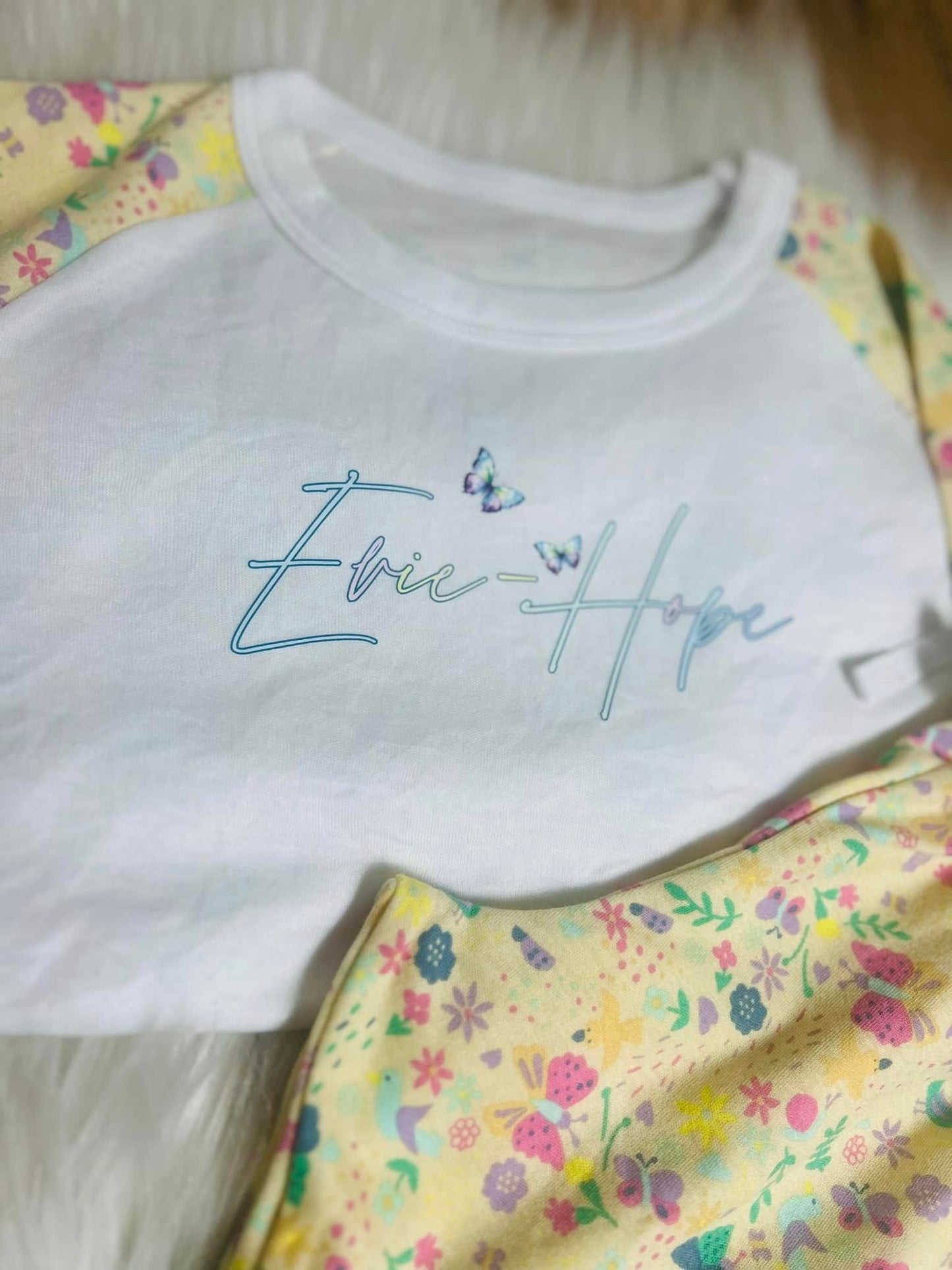 POLYESTER DESIGN BUTTERFLY PERSONALISED PJS