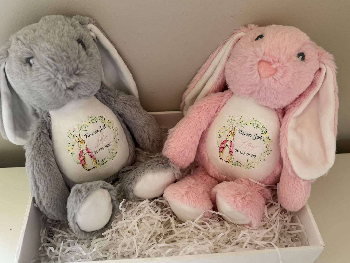 Personalised floral flower girl teddys