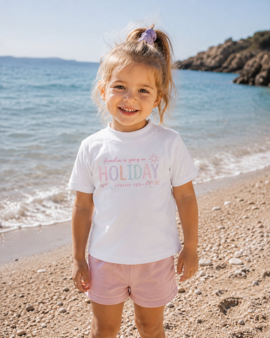 PERSONALISED PASTEL HOLIDAY T-SHIRT