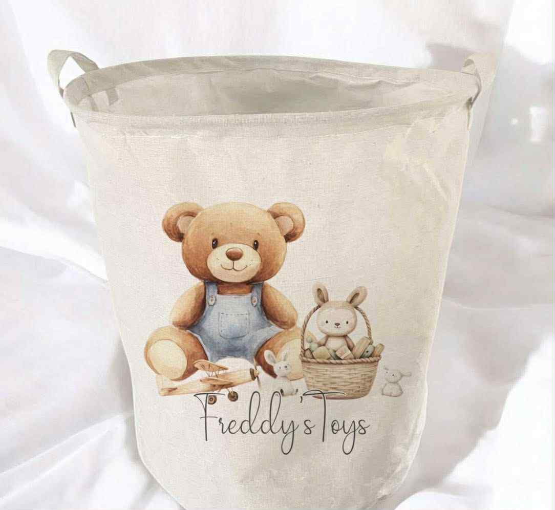 Personalised children’s felt storage baskets