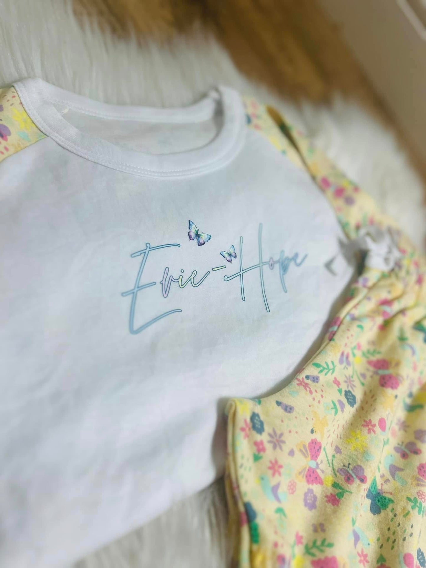 POLYESTER DESIGN BUTTERFLY PERSONALISED PJS