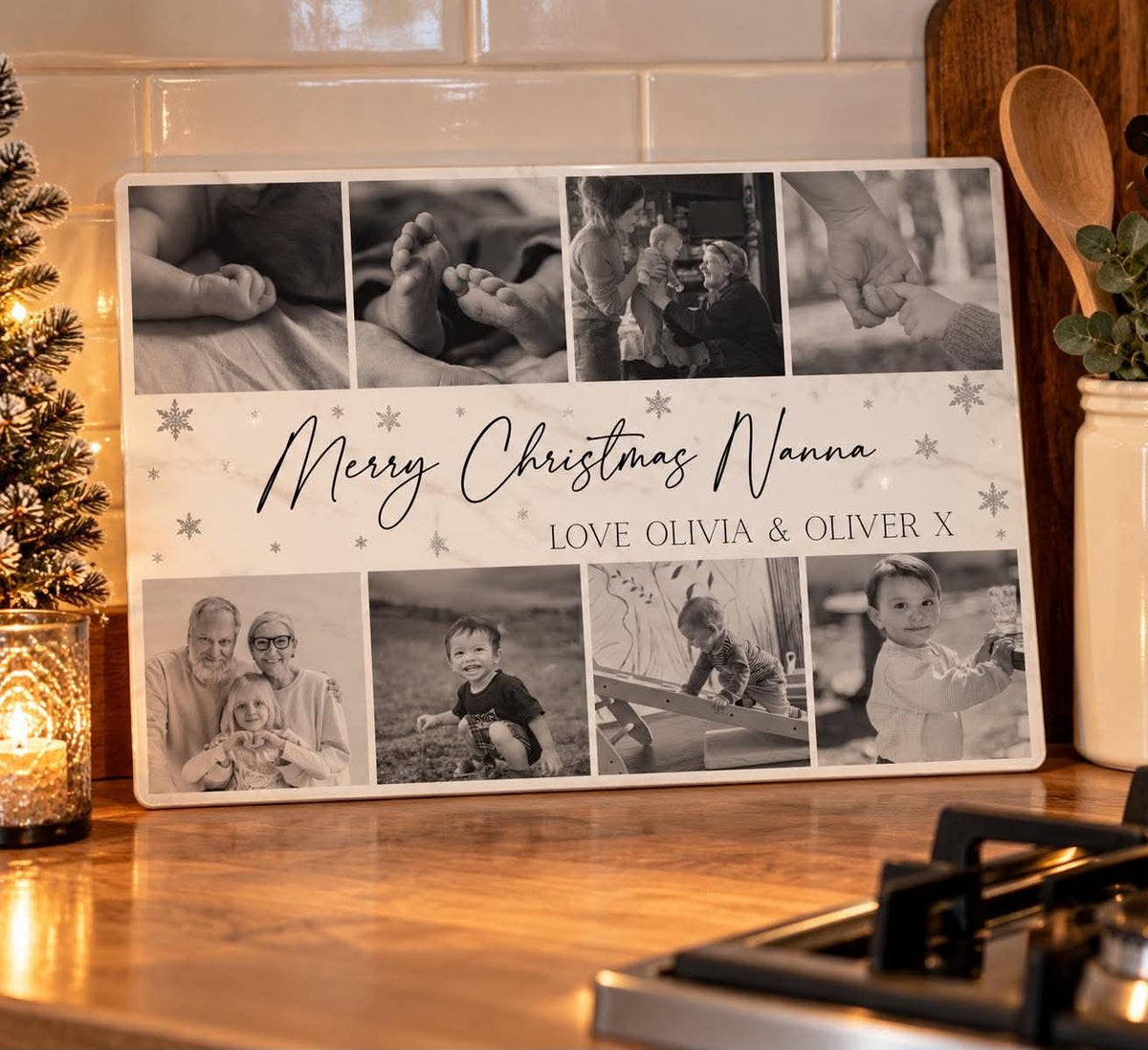 Personalsied 8 photo chopping board