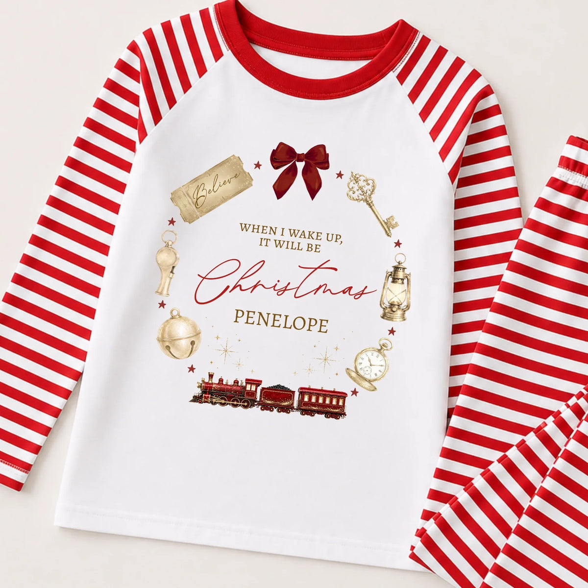 WHEN I WAKE UP IT WILL BE CHRISTMAS RED WREATH DESIGN