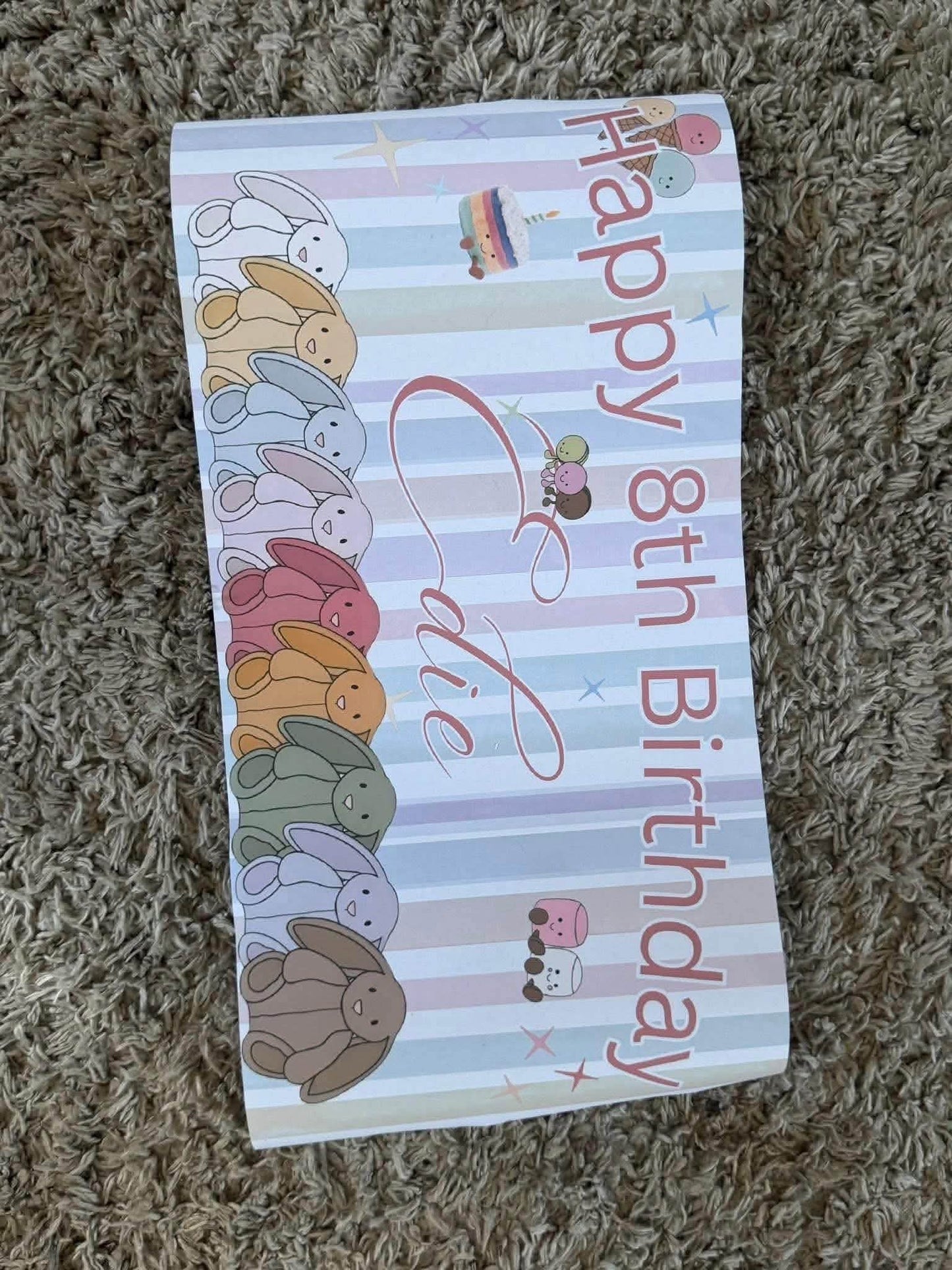 Personalised Bunny Birthday Banner