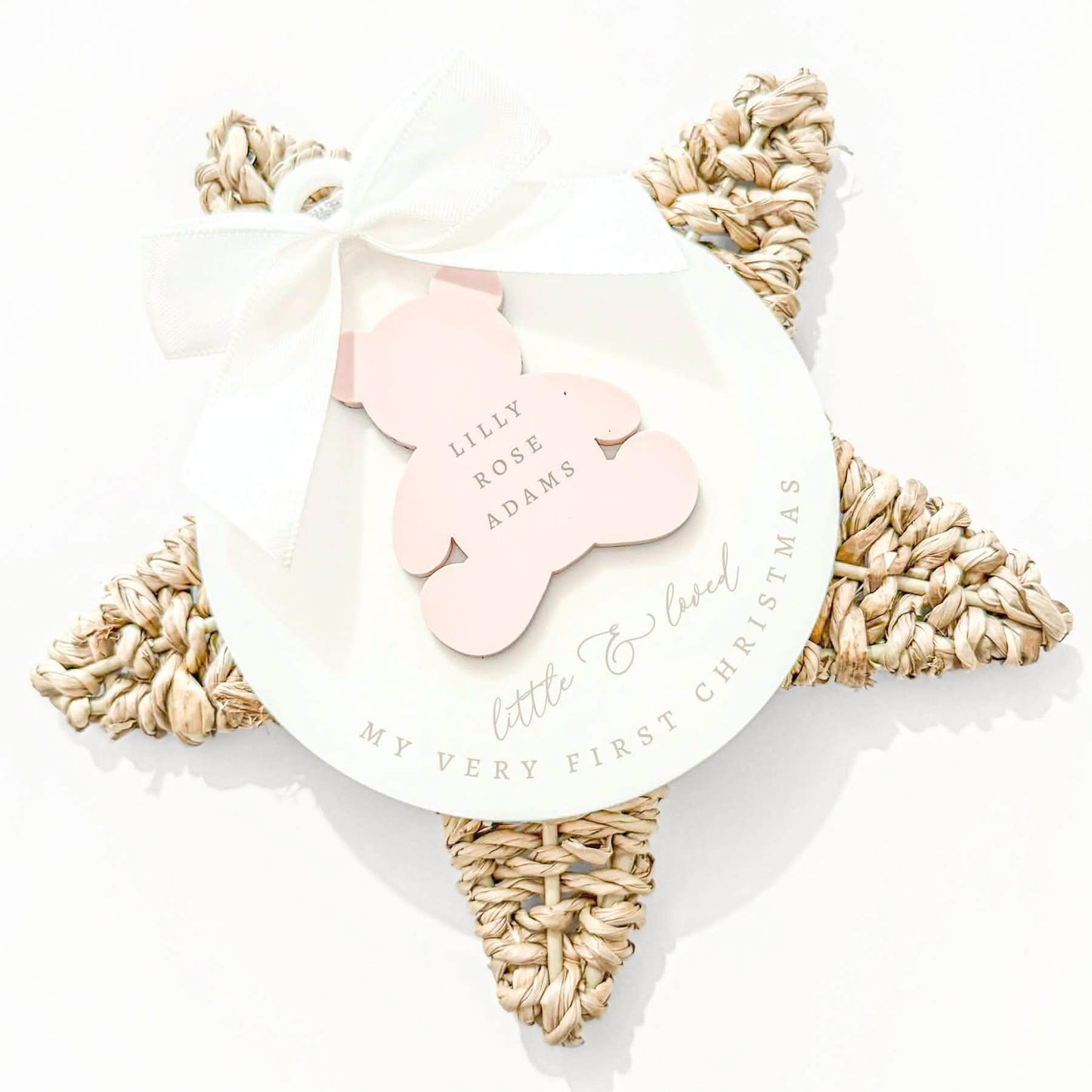 Teddy bear first Christmas bauble