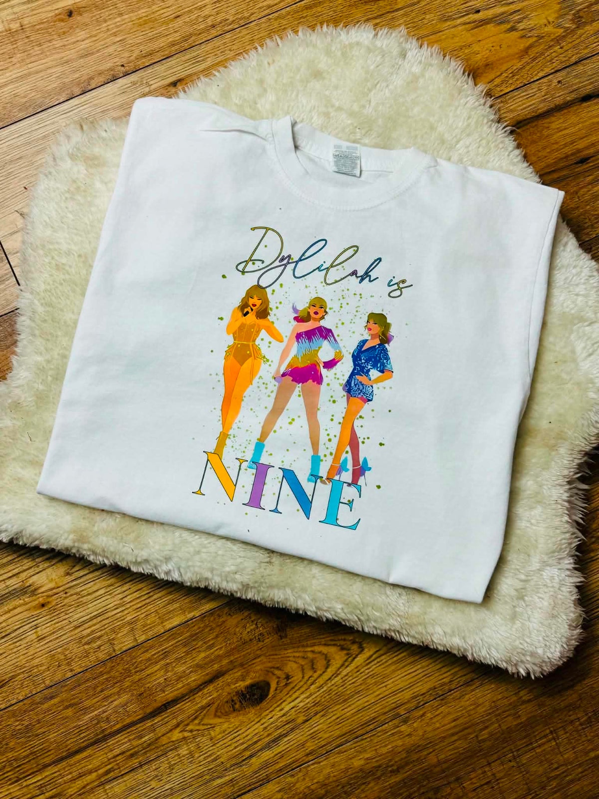 Personalised swift theme birthday shirt