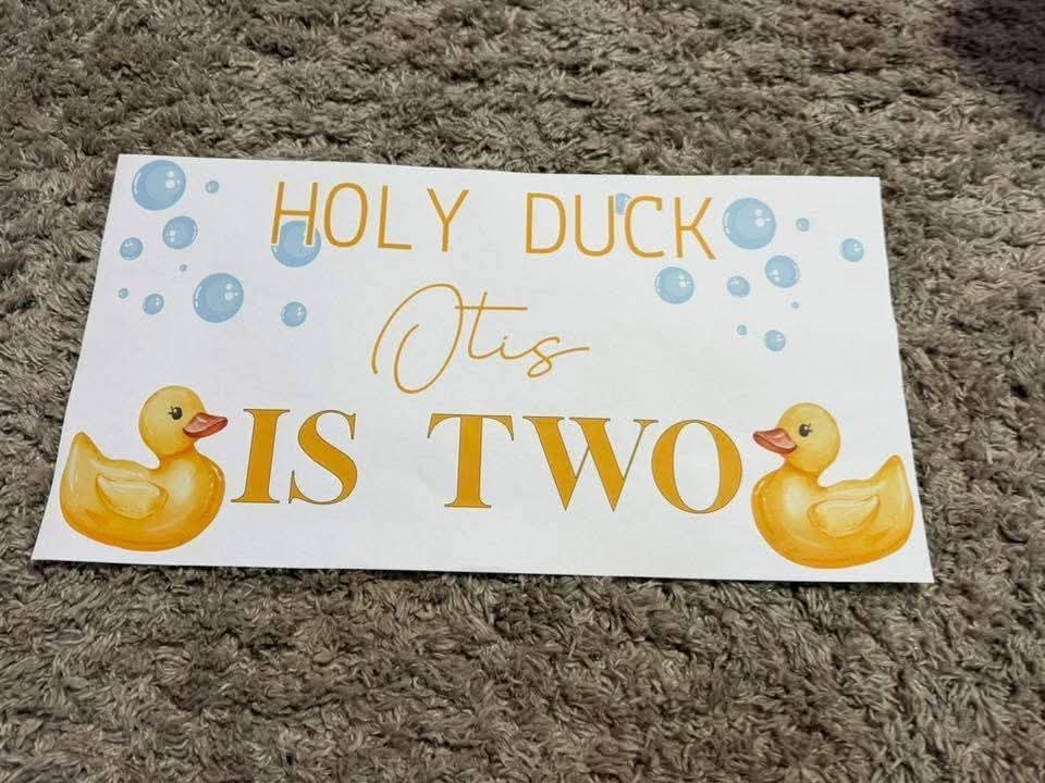 Personalised Duck Birthday Banner